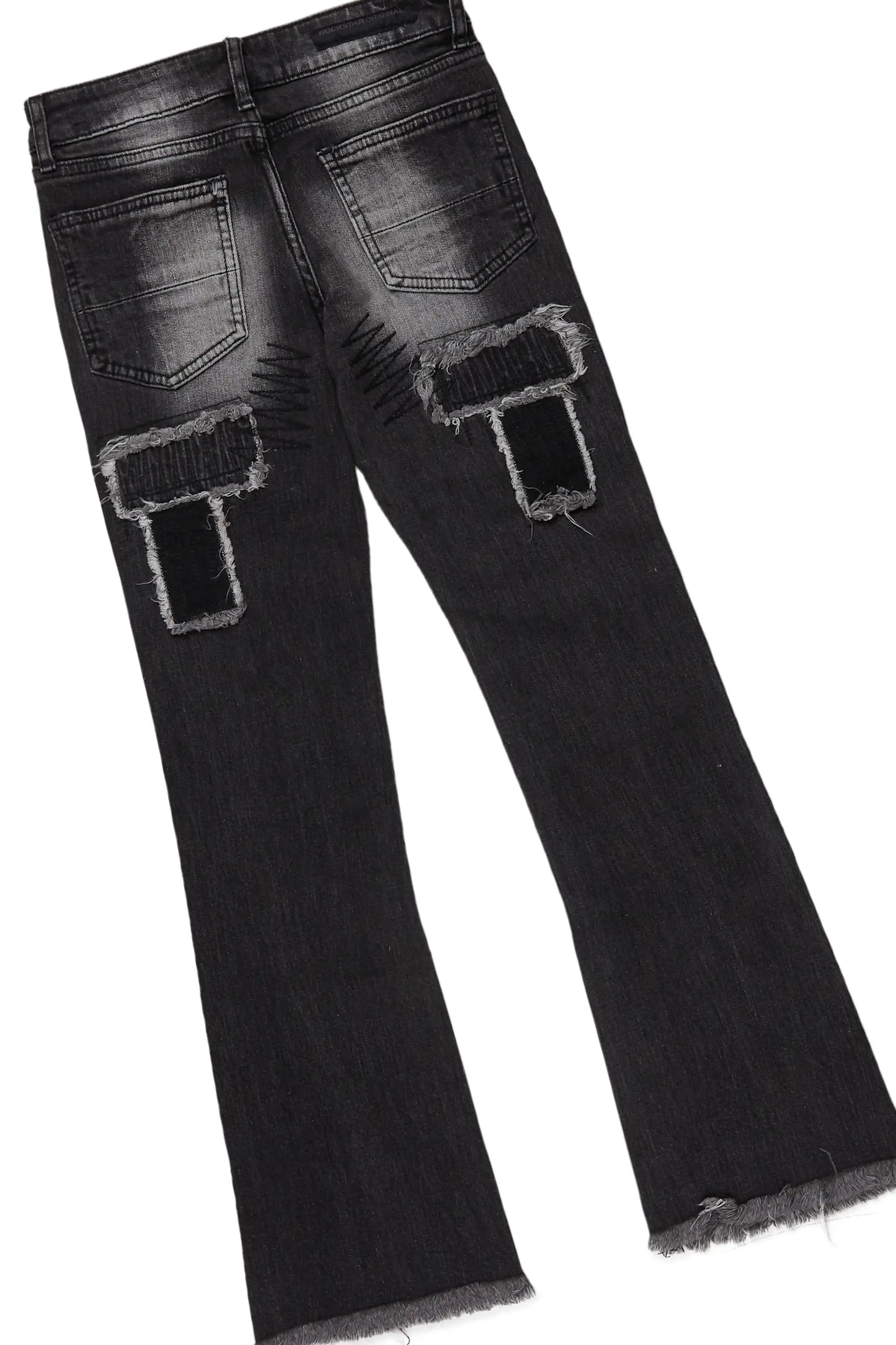 Boys Alaric Grey/White T-Shirt/Stacked Flare Jean Set