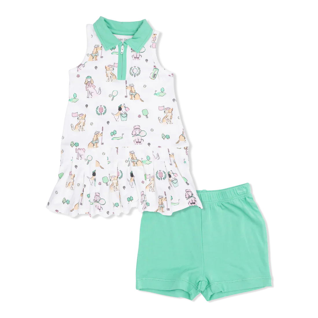 Country Club Dogs Pink Polo Tennis Dress w/Cartwheel Short