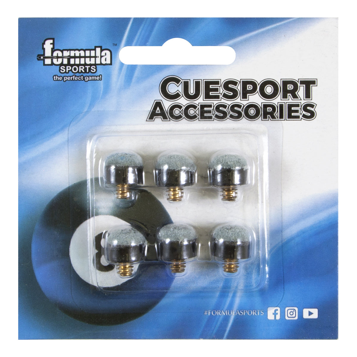 Blue Leather Tip Screw On 12mm - SIX PACK