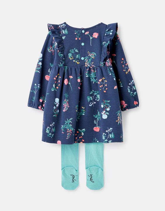 Harleigh Blue Floral Organically Grown Cotton Dress Set - Select Size
