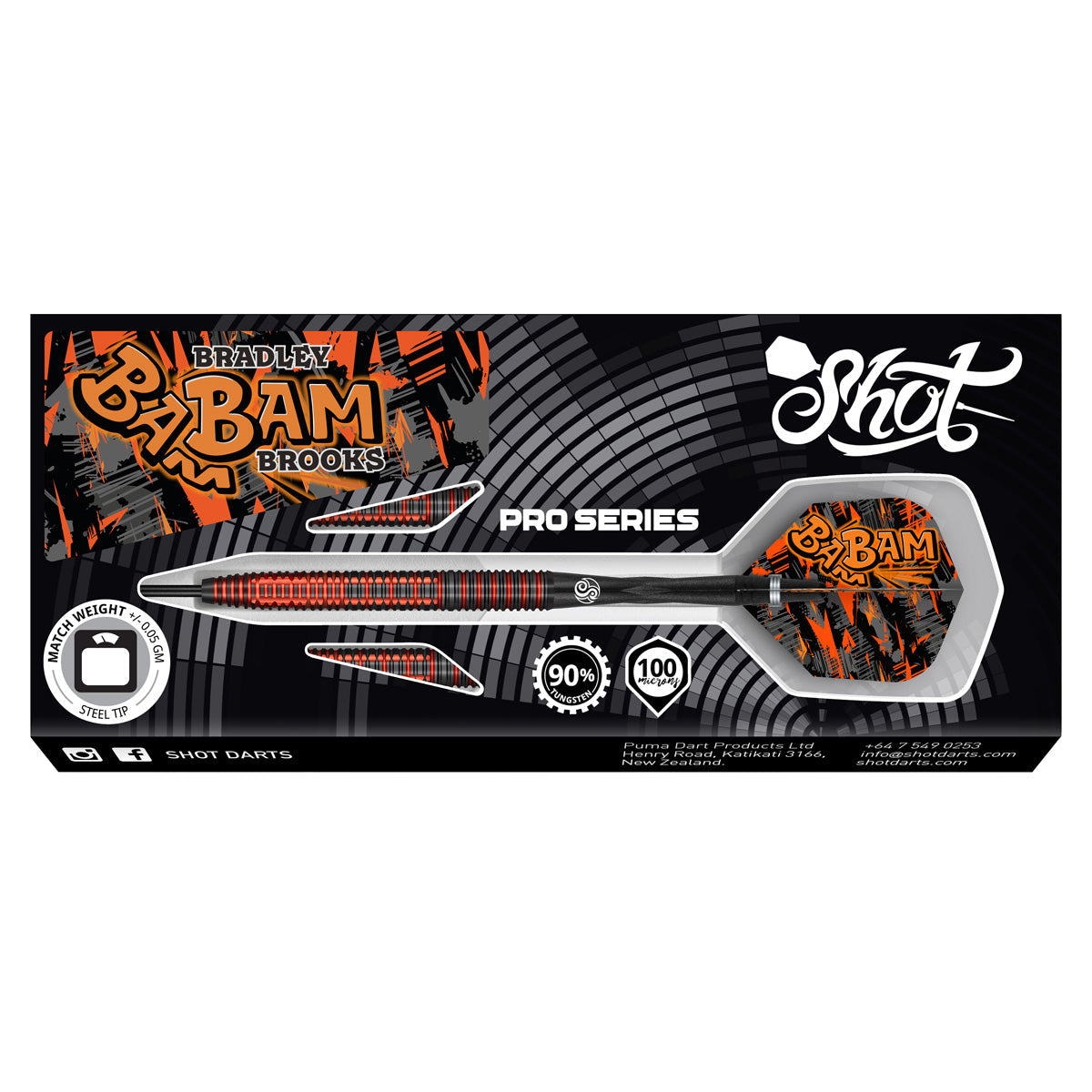 SHOT - BRADLEY BROOKS Dart Set - 90% TUNGSTEN - 23g