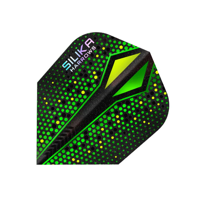 HARROWS - SILIKA COLOURSHIFT X Flights - Standard Small NO6 Shape - GREEN