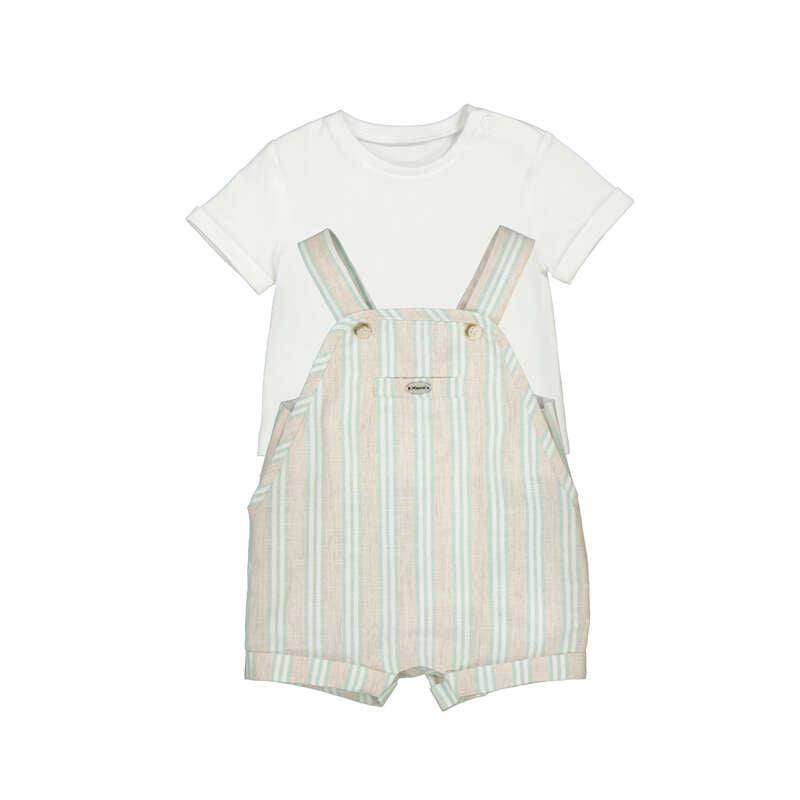 Aqua Dungaree & T-Shirt Set - Select Size