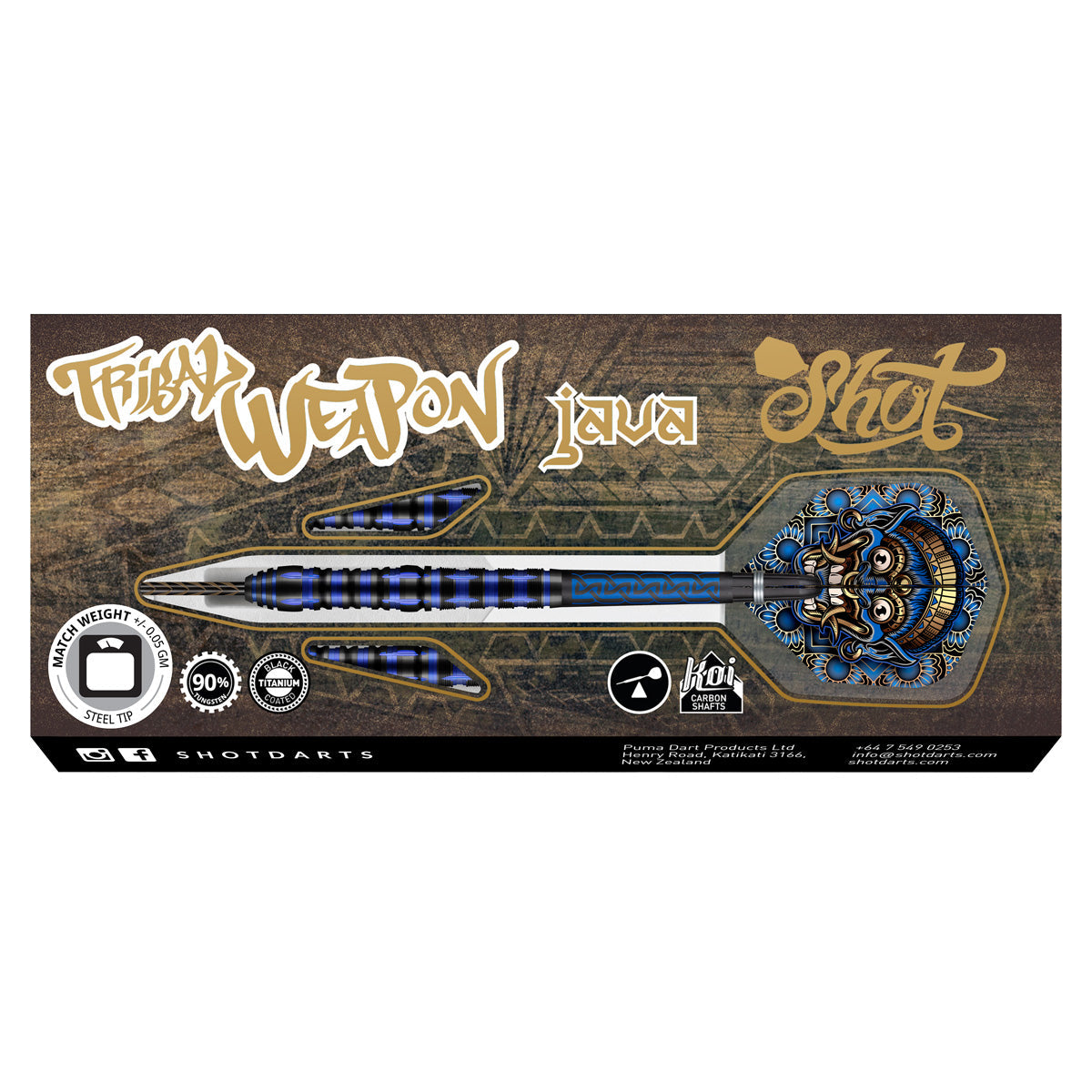 SHOT - TRIBAL WEAPON JAVA Dart Set - 90% TUNGSTEN - 25g