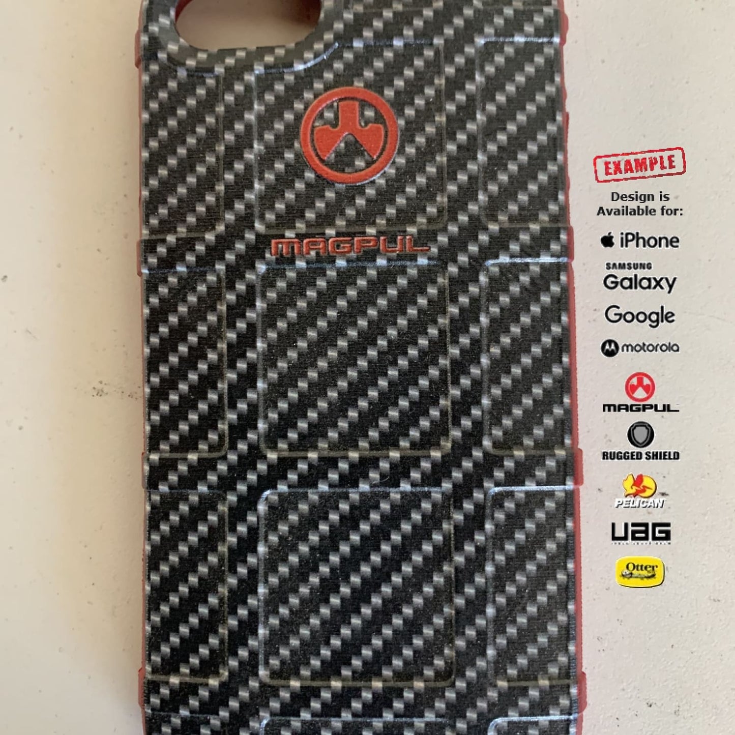 CLEARANCE - Magpul Industries Custom UV-Laser Printed Apple iPhone 6 iPhone 6s Only CARBON FIBER ON RED MAGPUL EGO108