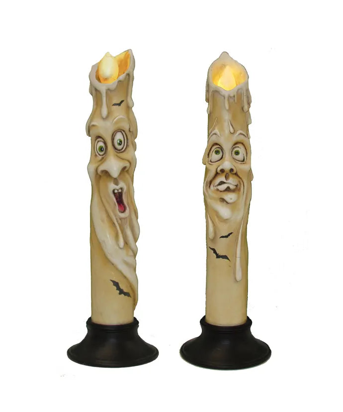 12" Haunted Candle With LED Light Tabletop Décor