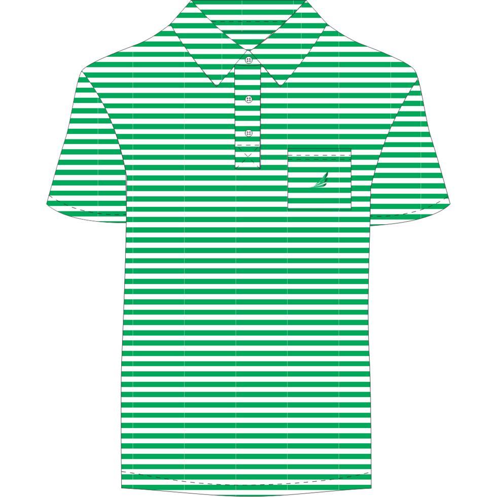 Brooks Stripe Performance Green Polo - Select Size