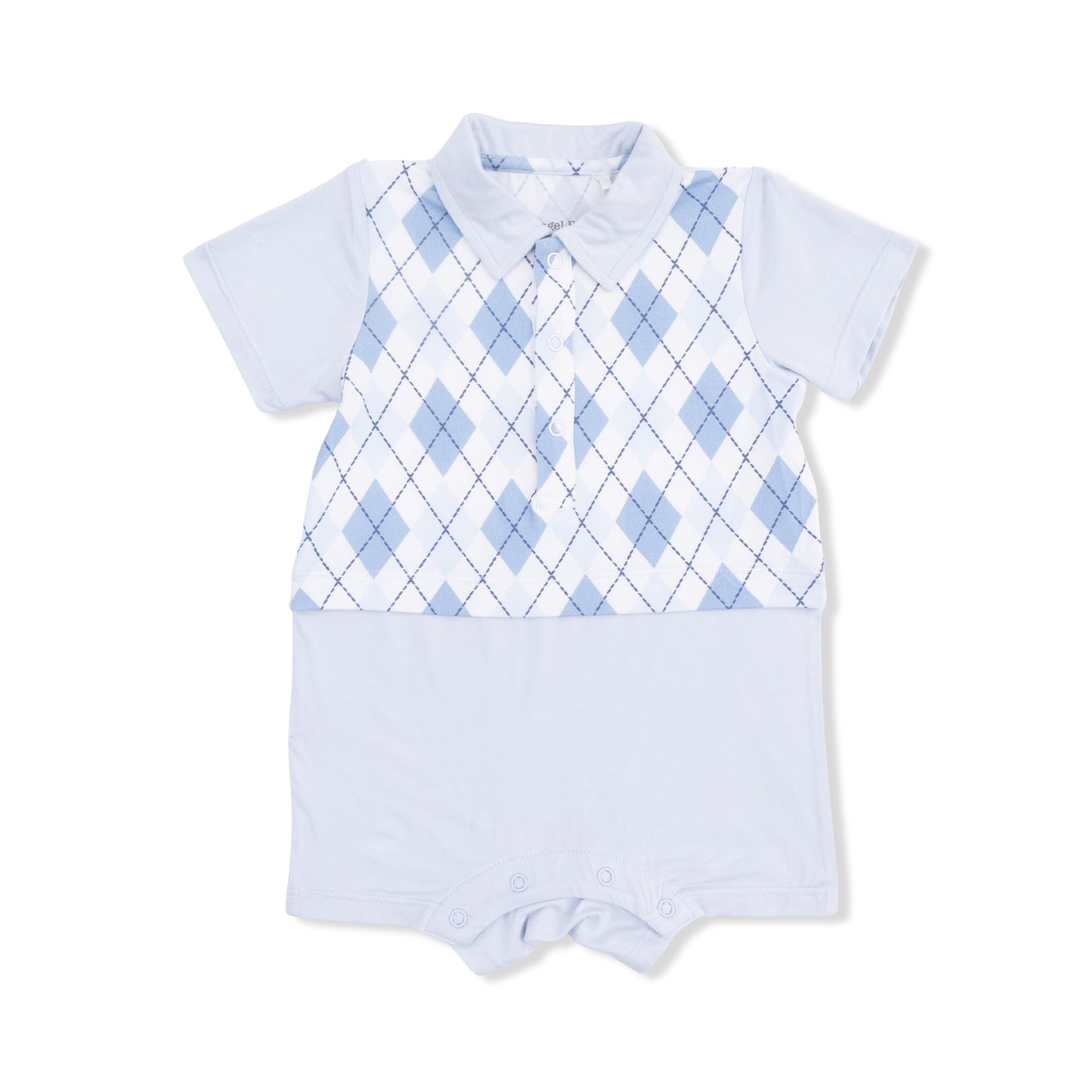 Blue Argyle Short Playsuit