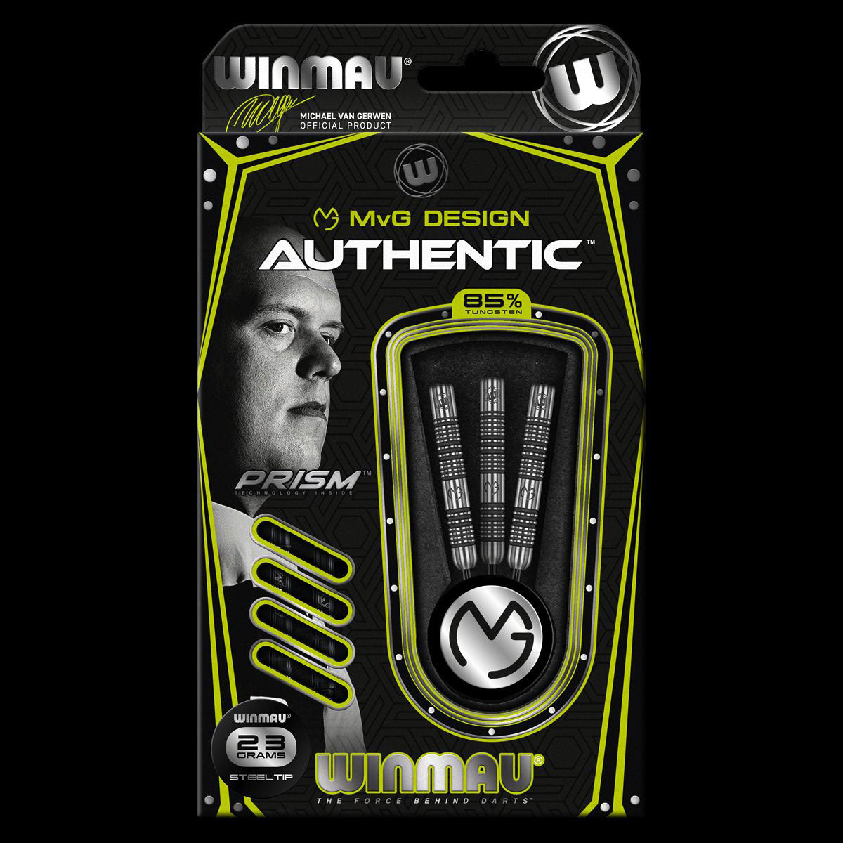 WINMAU Michael van Gerwen MVG Authentic Darts - 85% Tungsten - 26g