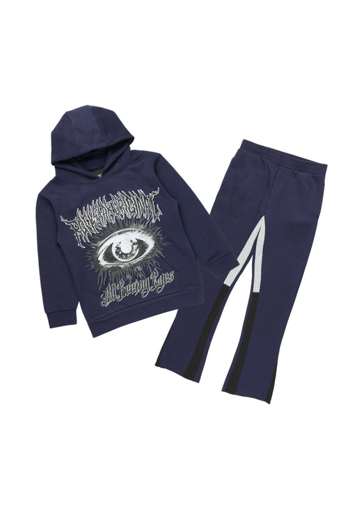 Boys All Seeing Eyes Navy Stacked Track Set