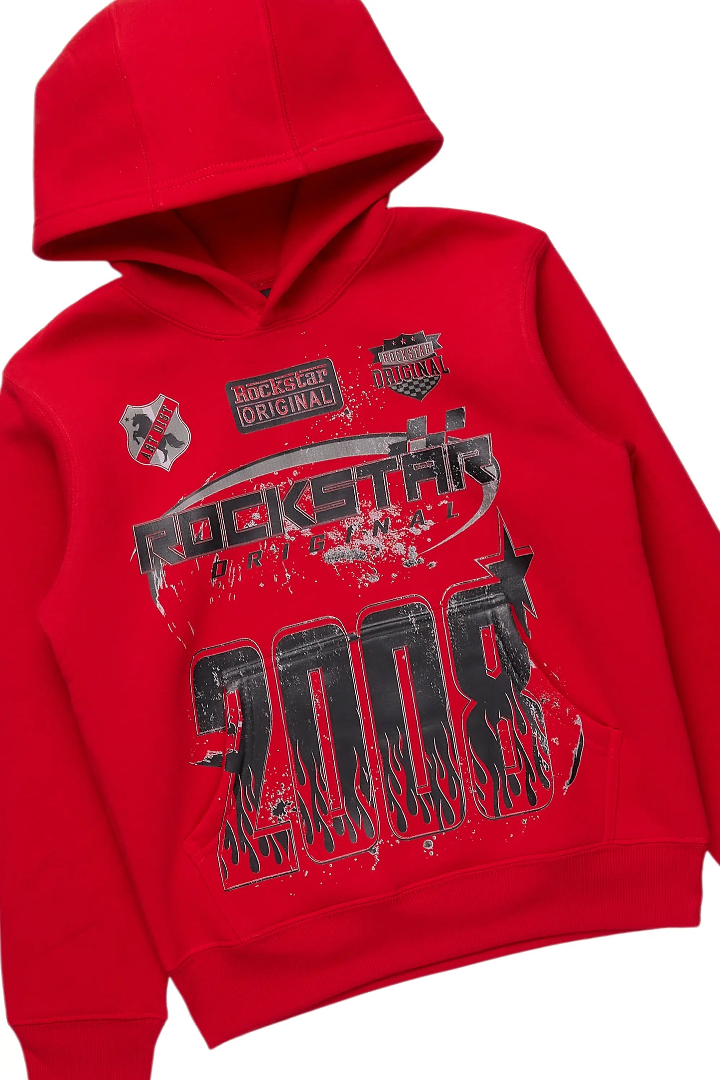 Boys Amos Red Hoodie/Baggy Fit Jean Set