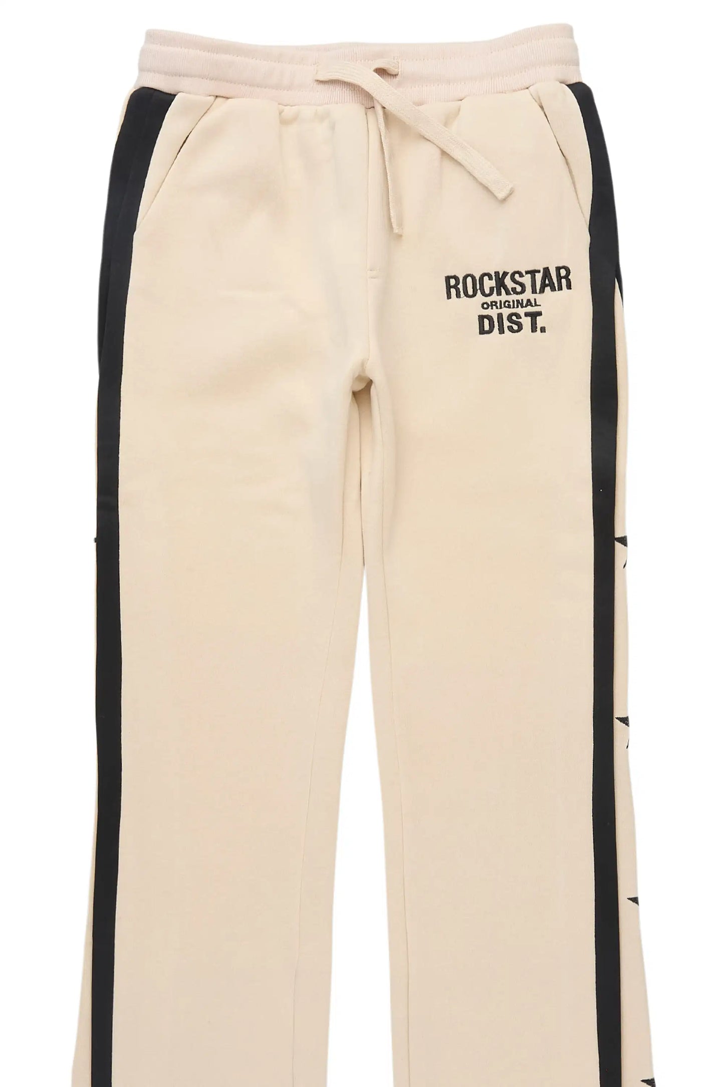 Boys Arkady Beige Stacked Flare Track Pant