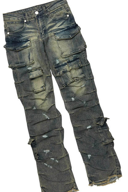 Boys All Eyes Navy & Gentry Tint Blue Stacked Jean Set