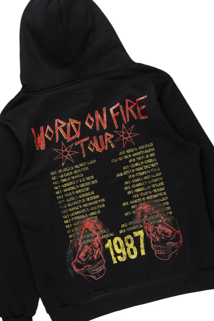 Barrett Black Hoodie & Vinson Patchwork Stacked Jean Bundle