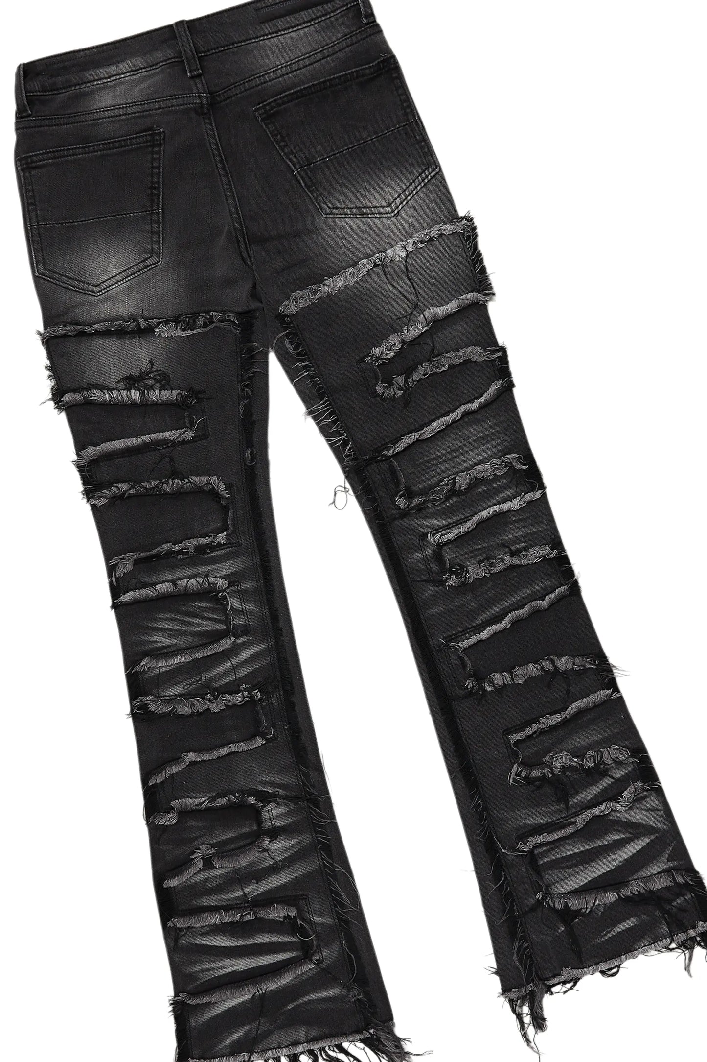 Boys All Eyes Black Hoodie/Stacked Flare Jean Set