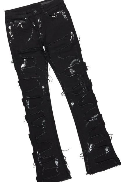 Bernhard Black Knit Sweater/Stacked Flare Jean Bundle