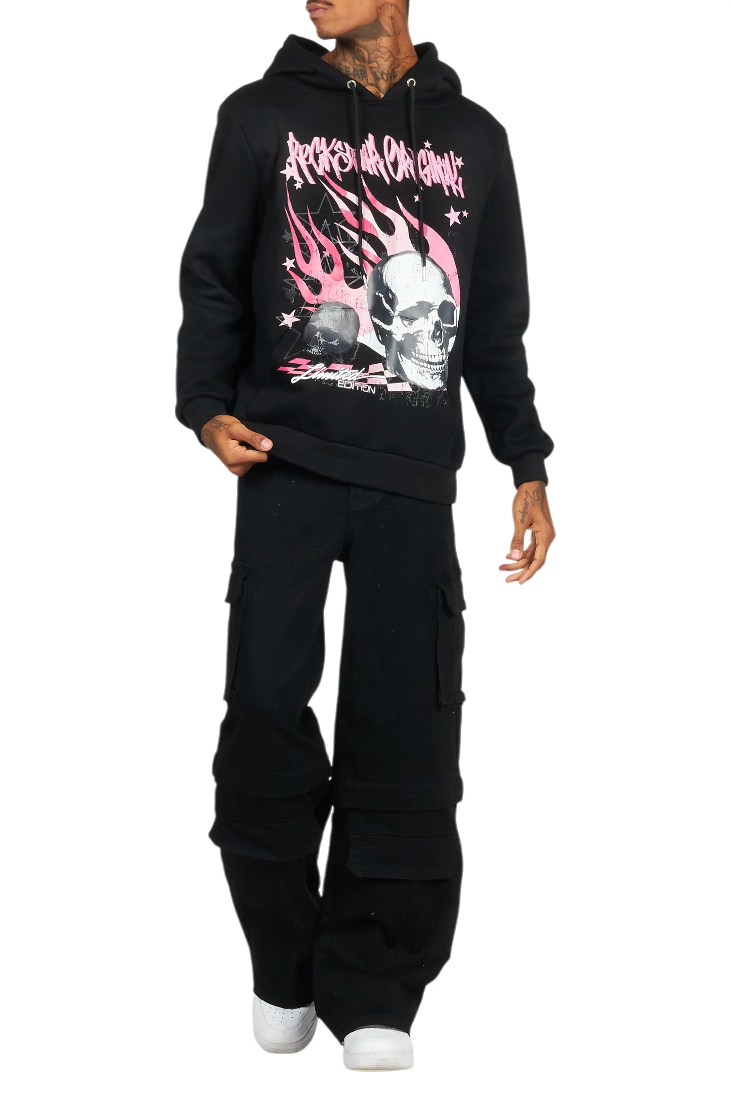 Anneso Black Graphic Hoodie