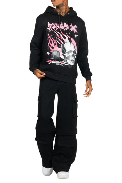 Anneso Black Graphic Hoodie