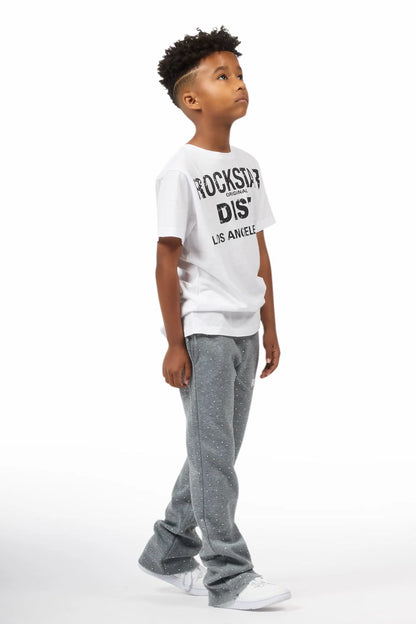 Boys Alpine Grey Rhinestone Track pant