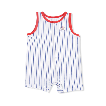 Baseball Stripe Shortie Romper