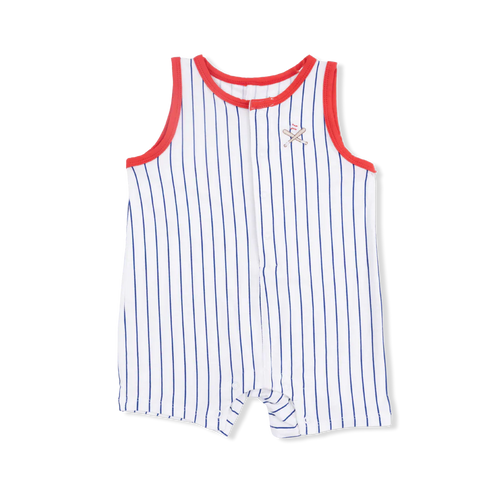 Baseball Stripe Shortie Romper