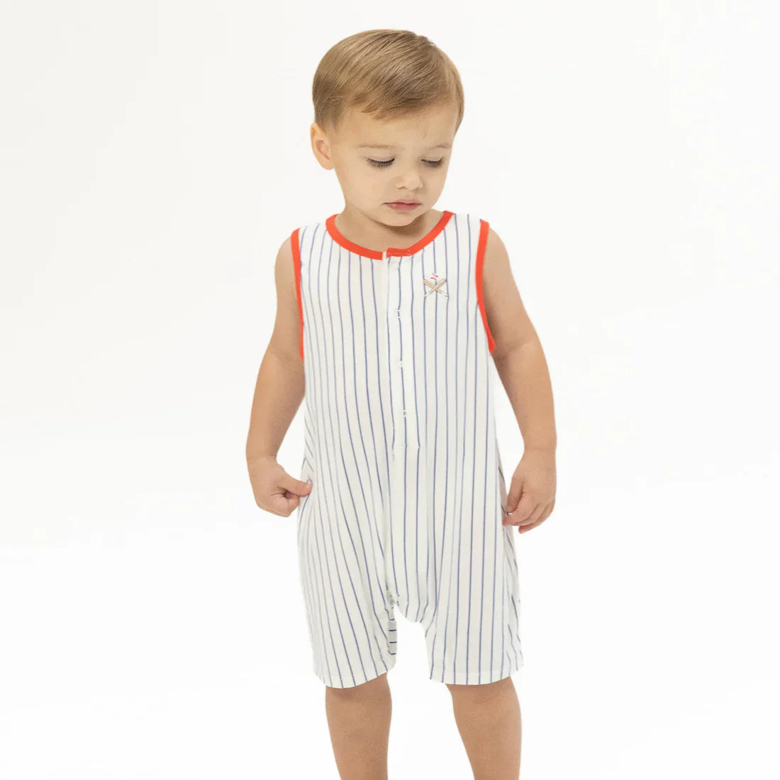 Baseball Stripe Shortie Romper