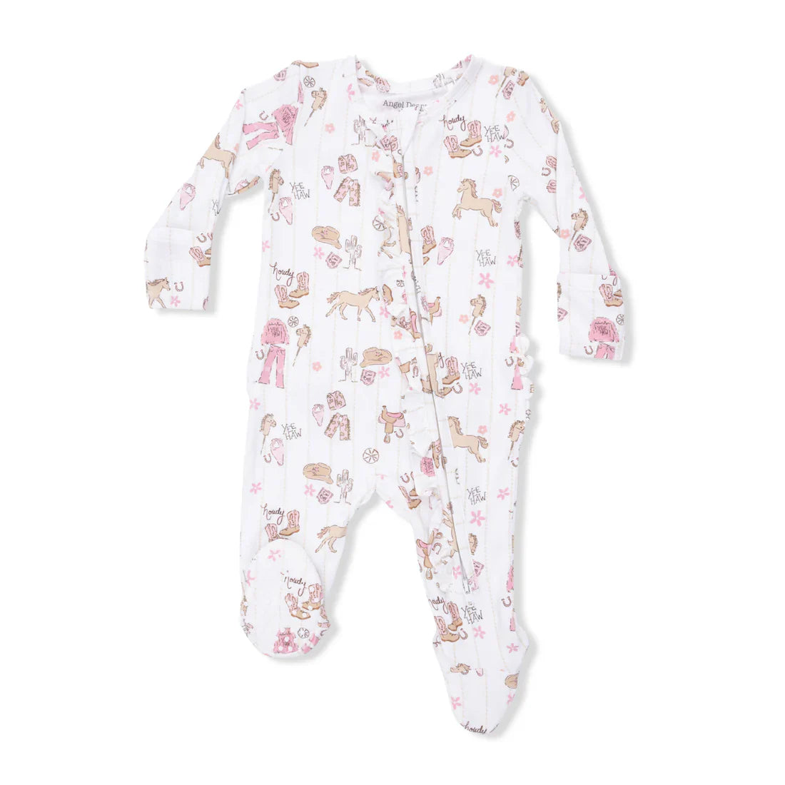 Cowgirl Nursery 2 Way Ruffle Front Zipper Footie