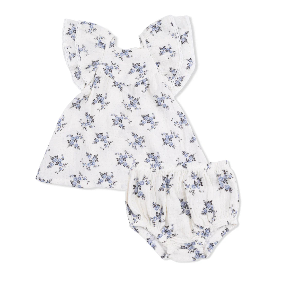 Belle Rosette Dot V-Neck Dress & Bloomer