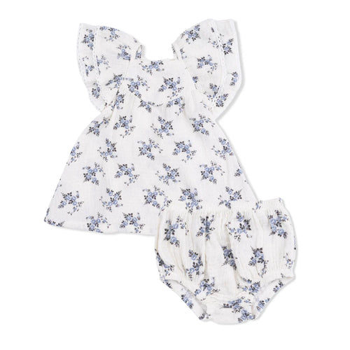 Belle Rosette Dot V-Neck Dress & Bloomer