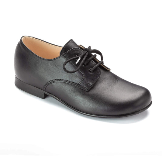 146 - Black Leather Boys Lace Shoe