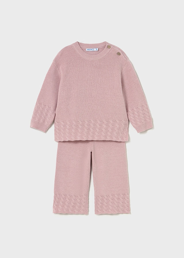 Crystal Pink Knit Sweater & Pant Set - Select Size