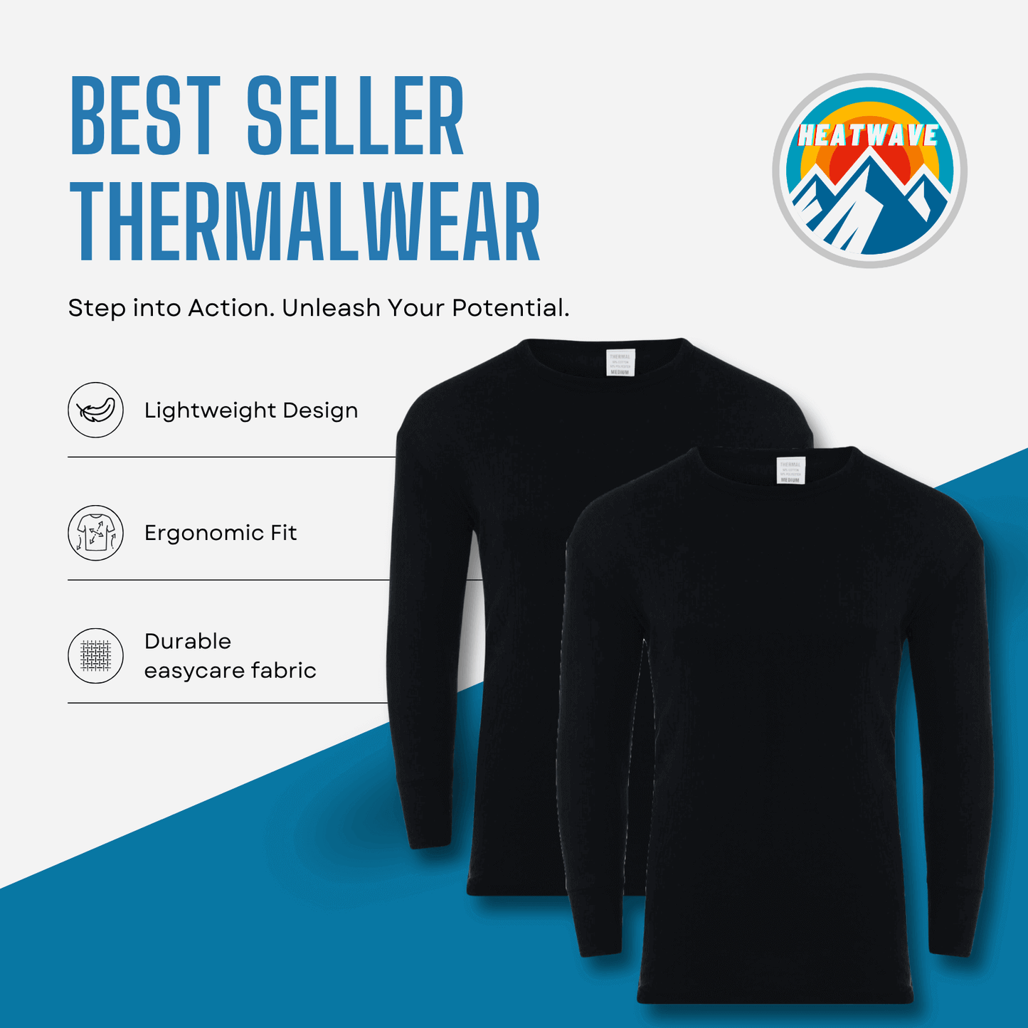 2 Pack Men's Thermal Underwear Set