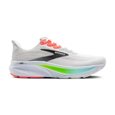 Brooks Mens Ghost 17 Wide - White/Pink Clay/Gecko (1104422E112)