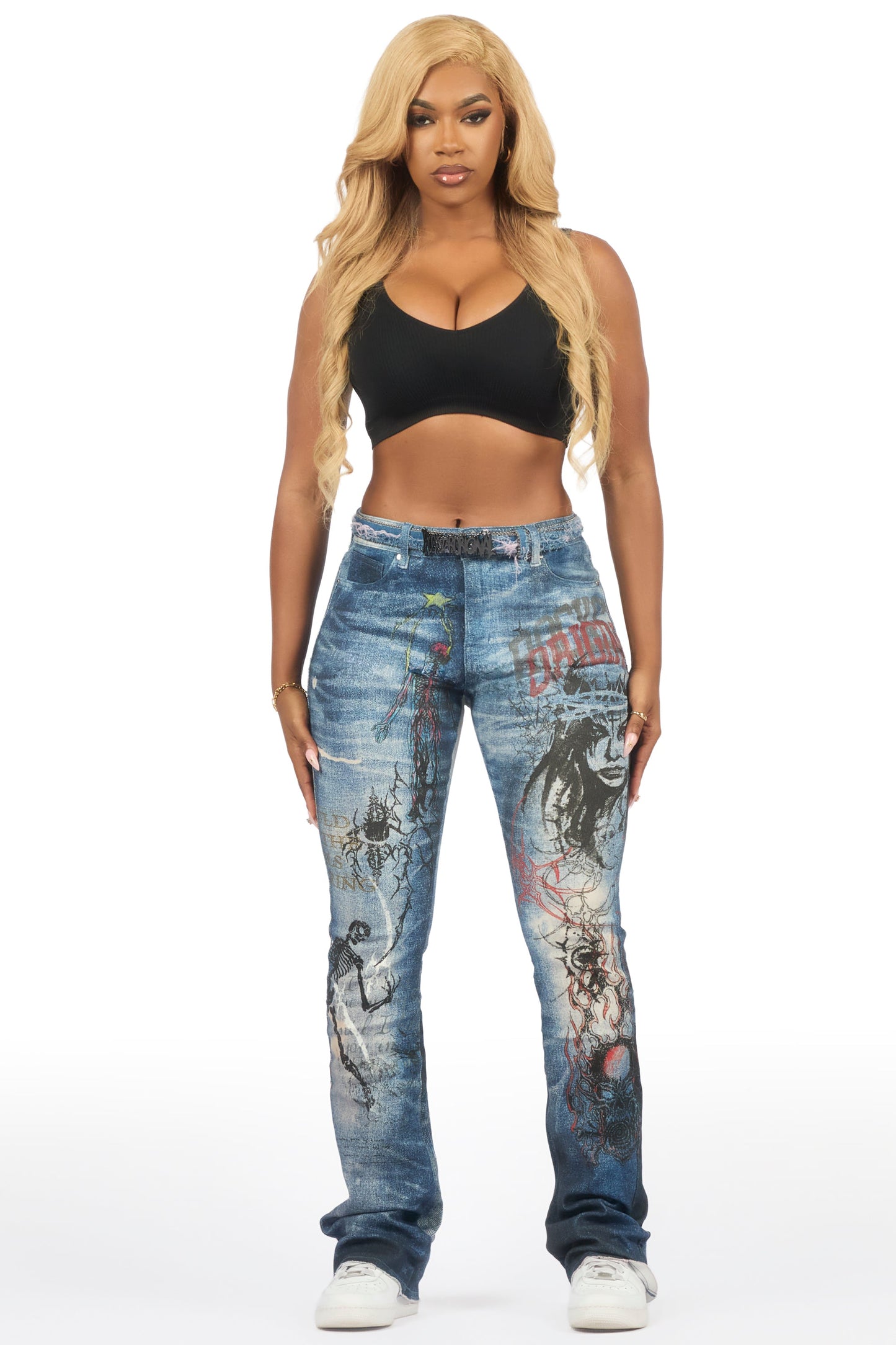 Arvana Med. Wash Stacked Flare Jean