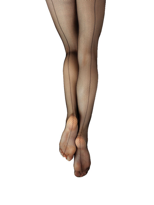 3408C Childrenâs Black Studio Basics Fishnet Tights With Seams  - One Size