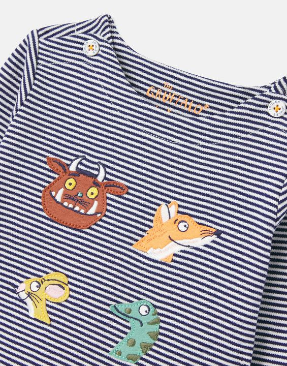 Gruffalo Harriet Organically Grown Cotton Appliqueâ Stripe Top  - Select Size