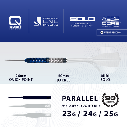 HARROWS - 24g Geo 01 Quick Point Darts - 90% Tungsten