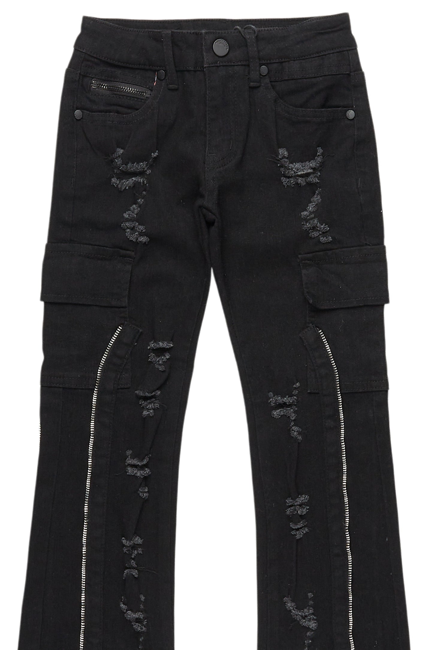 Boys Amos Purple Hoodie/Stacked Flare Jean Set