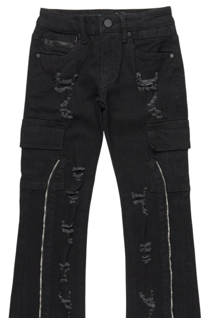 Boys Amos Purple Hoodie/Stacked Flare Jean Set