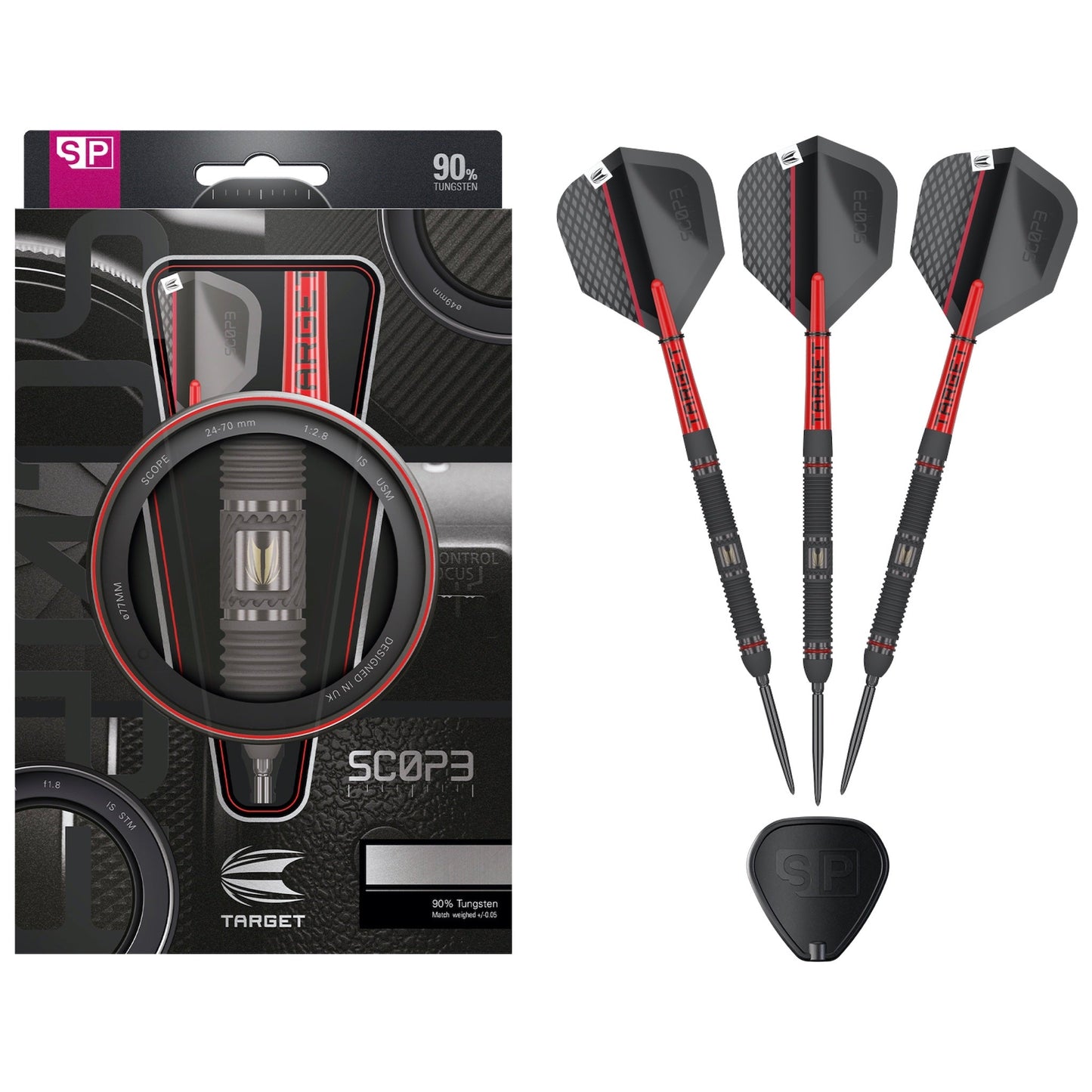 TARGET - Scope SP01 Swiss Point Steel Tip Darts - 90% Tungsten - 23g
