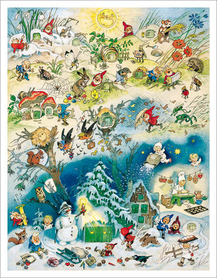 17"x22" German Advent Calendar - Fritz Baumgarten - Four Seasons