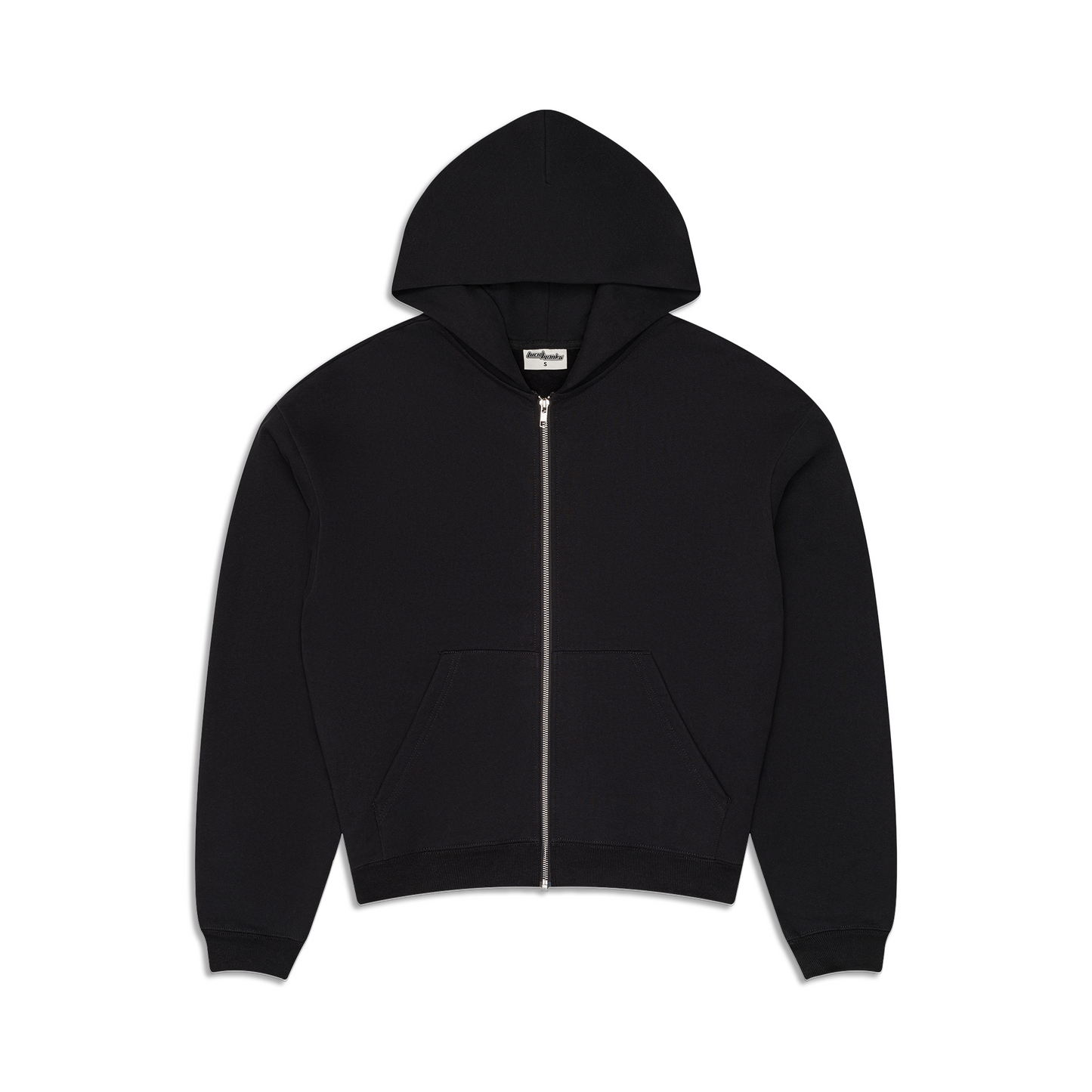 600 GSM 'Black' Zip-Up Hoodie