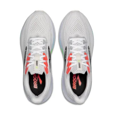 Brooks Mens Ghost 17 Wide - White/Pink Clay/Gecko (1104422E112)