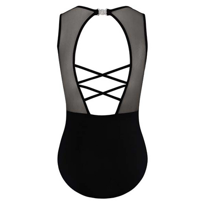 Abby Girls Black Mesh Leotard - Select Size