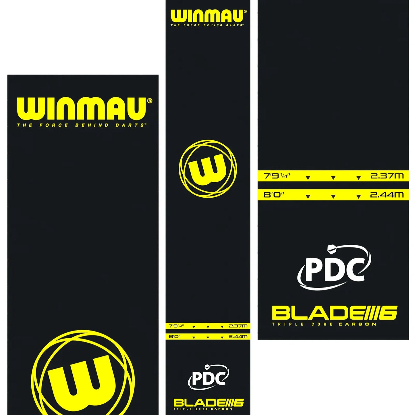 WINMAU - PRO ZONE Essential PVC DART MAT - BLACK and YELLOW