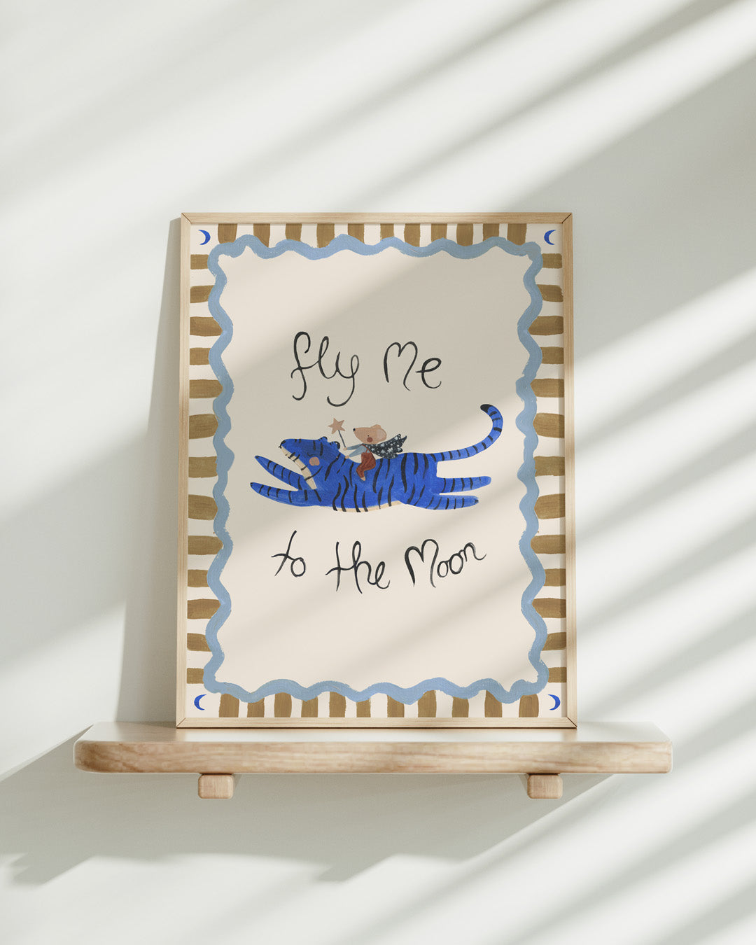 Fly Me To The Moon - Mouse & Tiger Art Print