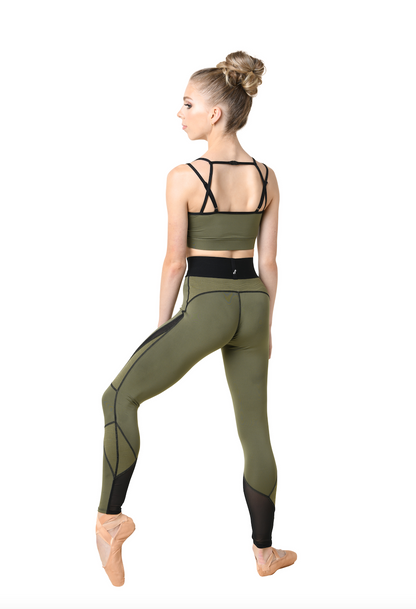 Fallon Ladies Olive Zig Zag Cami Bra Top - Select Size