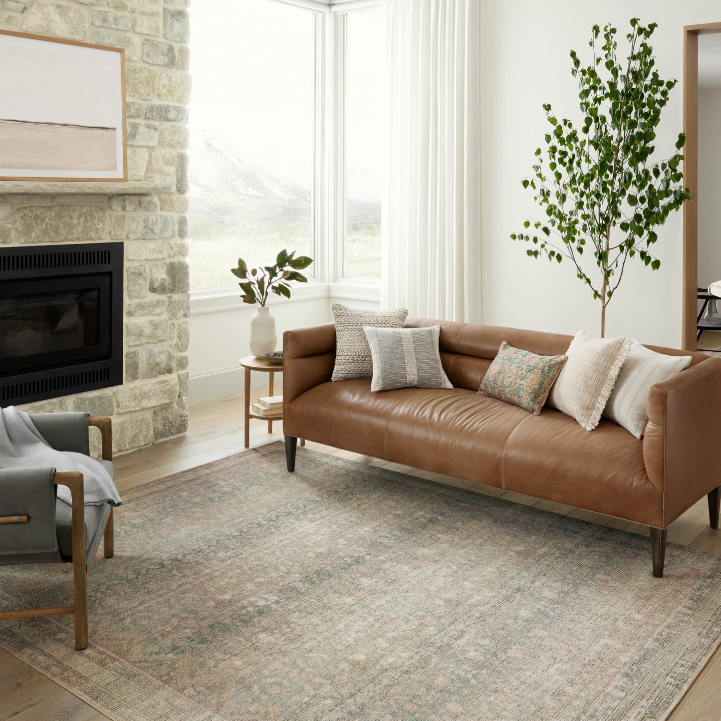 Angela Rose x Loloi Aubrey Jade/ Natural Rug