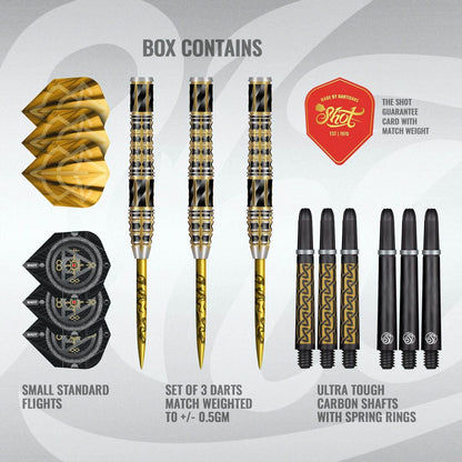 SHOT - 24g - Alchemy Auro - 95% Tungsten - Steel Tip Darts