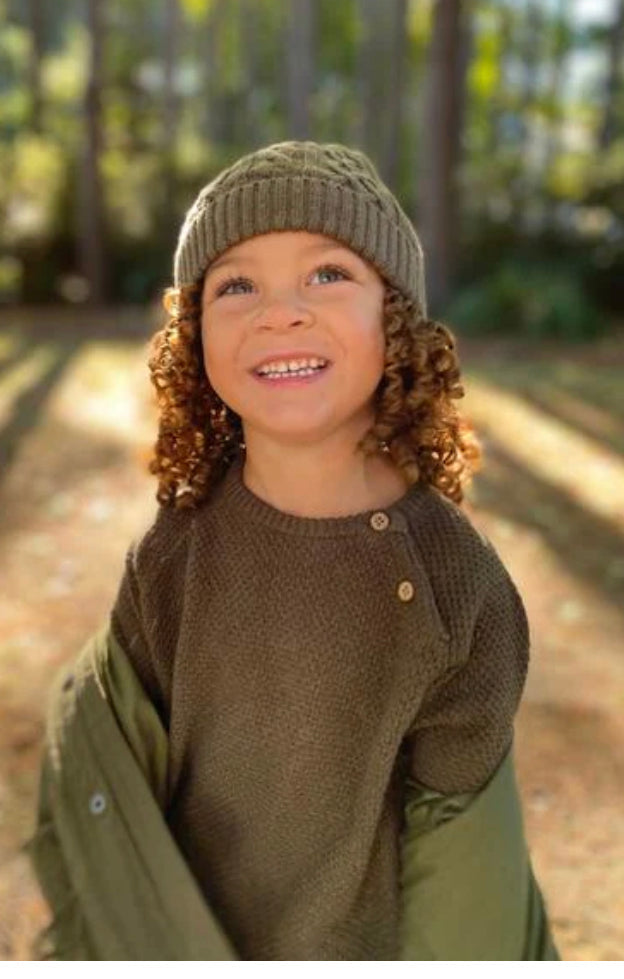 Arcadia Green Cotton Beanie Hat - Select Size